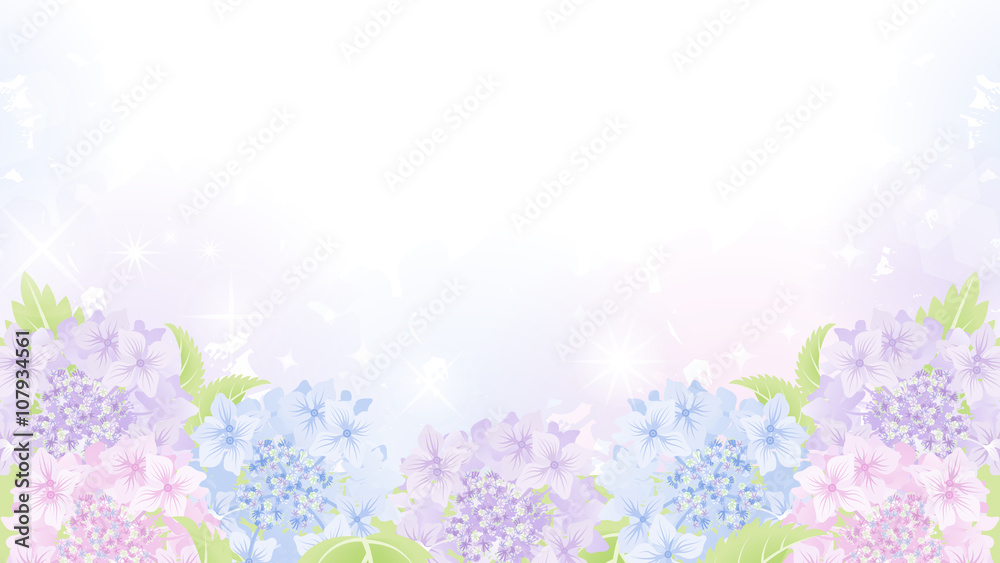 Hydrangea Flowerbed background - 紫陽花　花壇　背景