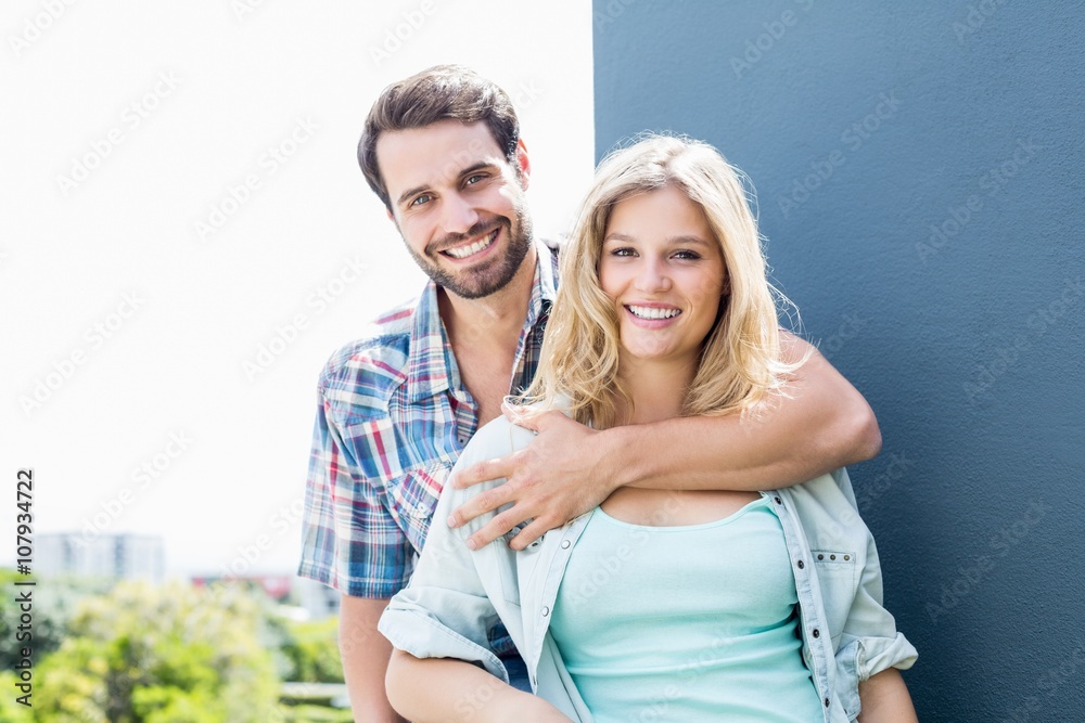 Young couple on terrace Young couple on terrace