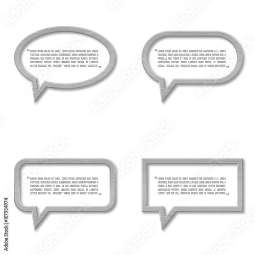 Metal plate speech bubble icon for text quote.