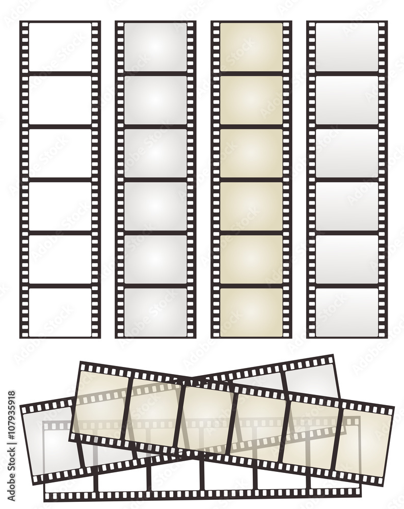set of film strips with variation on white for Your design