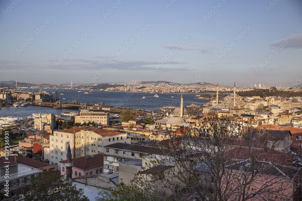 Istanbul Night Cityscape Bosphorus Bridge City Horizontal Outdoors Europe Asia Long Exposure  Turkey