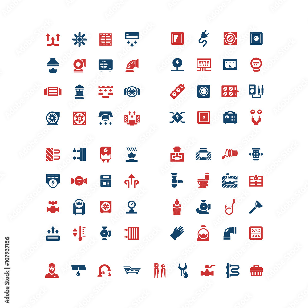 Set color icons of house system Set color icons of house system