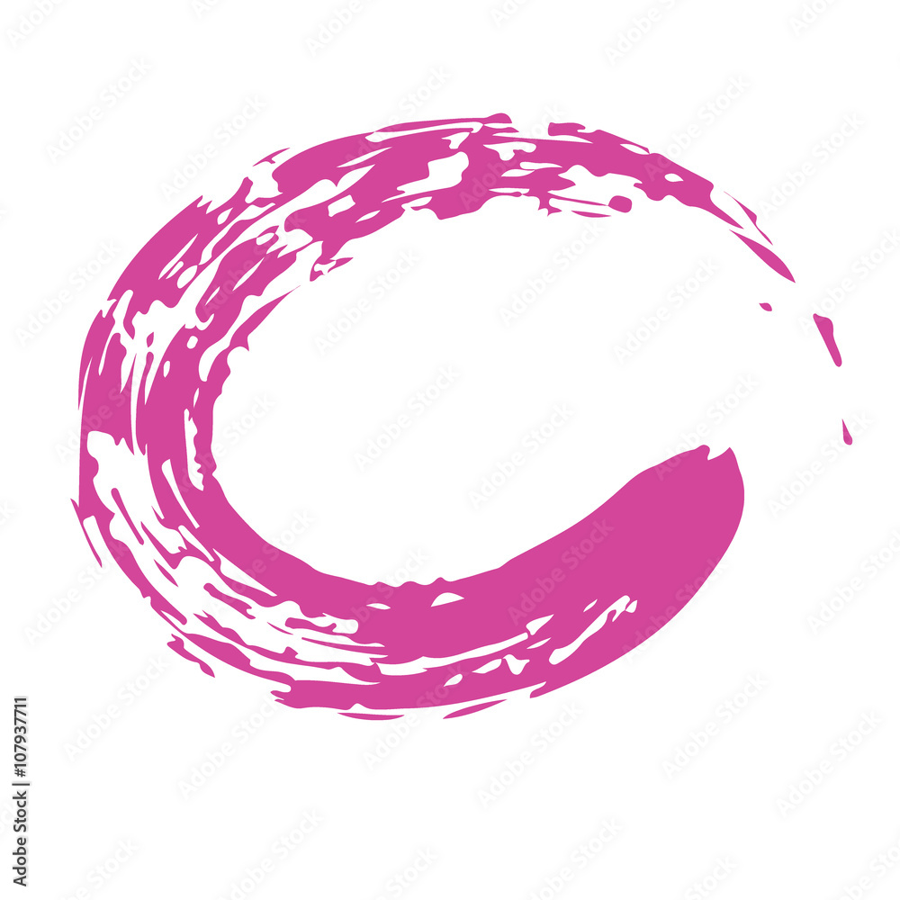 Pink Chinese brush draw the symbol of Zen Buddhism religion con Pink Chinese brush draw the symbol of Zen Buddhism religion con