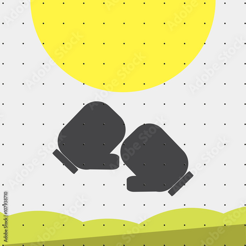 Colorful sports poster-style minimalism flat for commercial websites. Attributes for Boxing gloves Vector