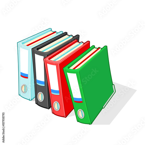 A4 Ring Binder Folders.
Vector illustration icon of Folders for document organization and storage.