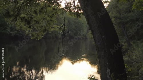 Peaceful English River Dee At Sunset On A Warm Summers Evening photo