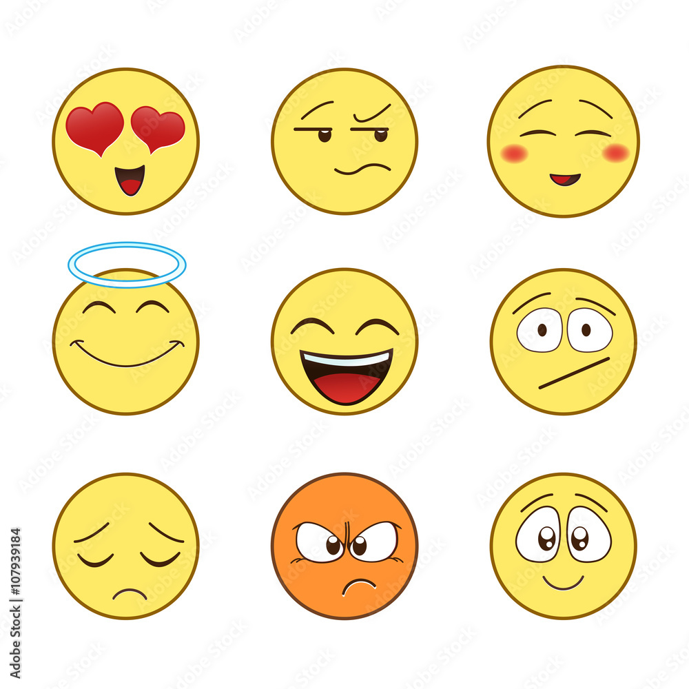 Fototapeta premium Set of emoticons