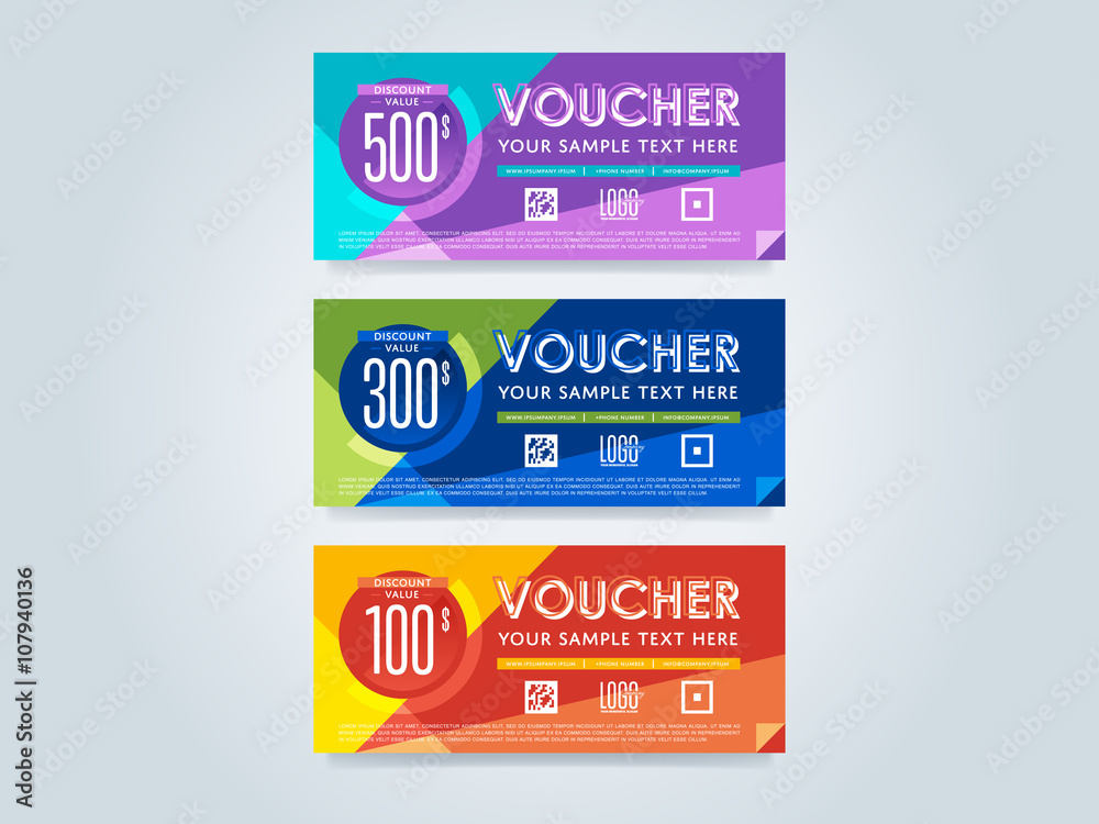 Gift discount voucher template, vector layout. Special offer coupon. Business voucher layout.
