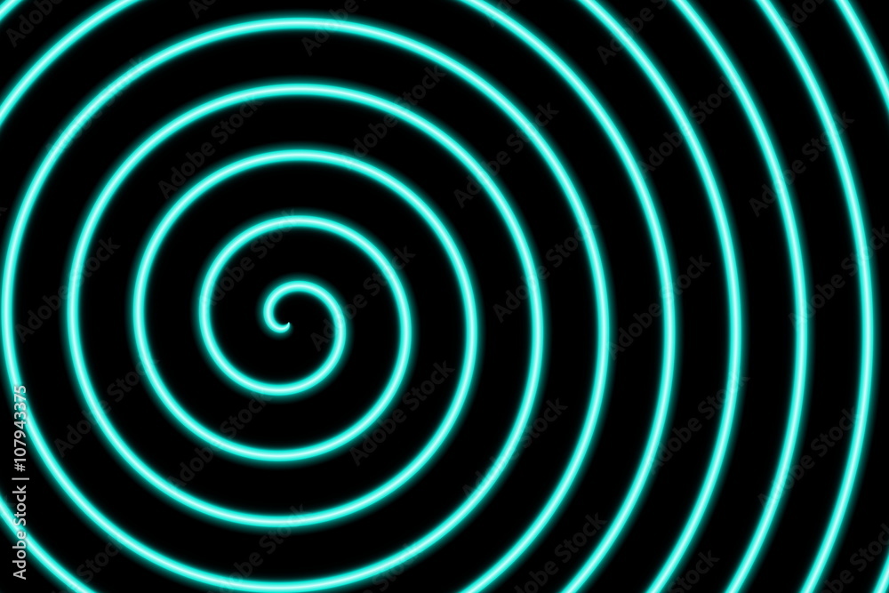 Illustration of a neon blue spiral Illustration of a neon blue spiral