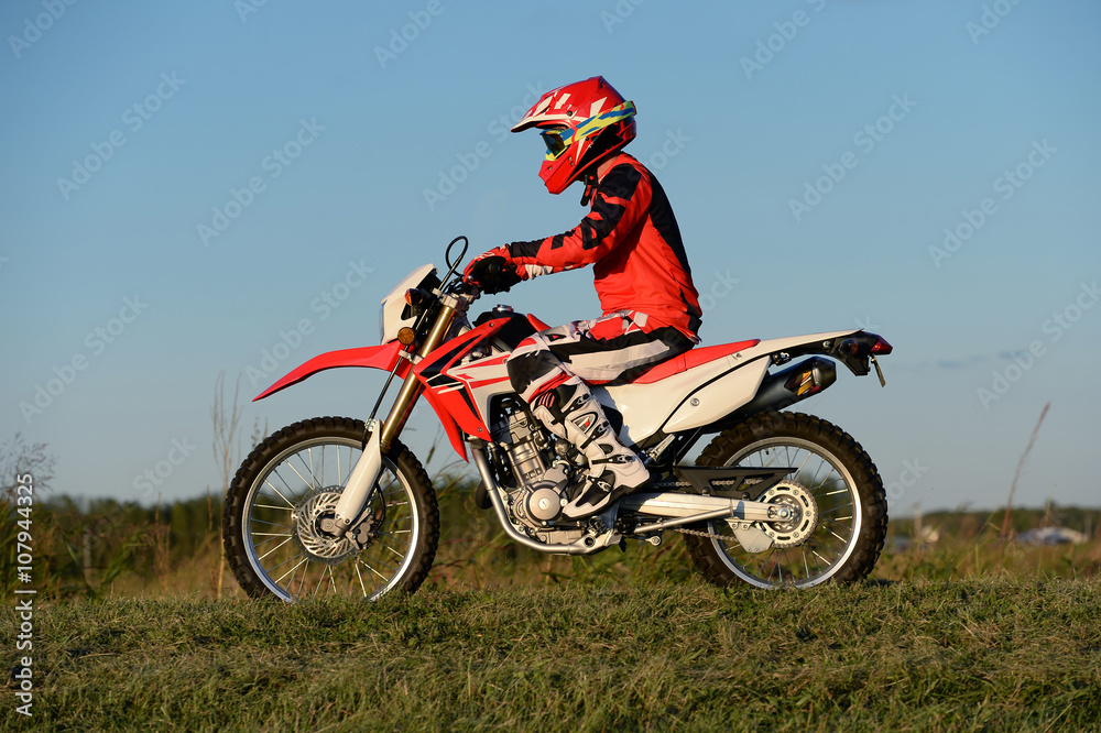 Man Riding Motocross Motorcycle Man Riding Motocross Motorcycle