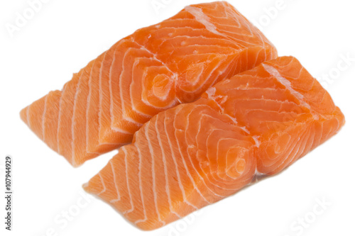 Slices of the fresh salmon