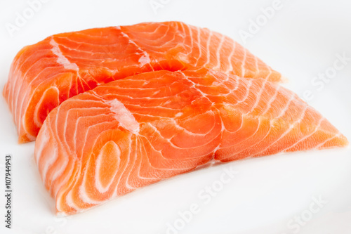 Slices of the fresh salmon