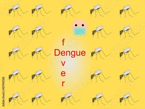 Background with mosquitoes that transfer dengue fever 