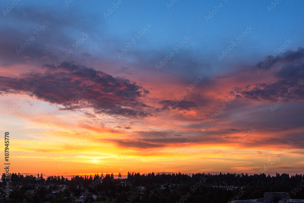 Sunset over Pacific Ocean, California