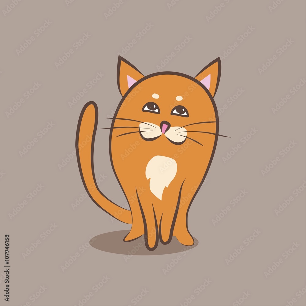 Cat. Color doodle. Vector illustration