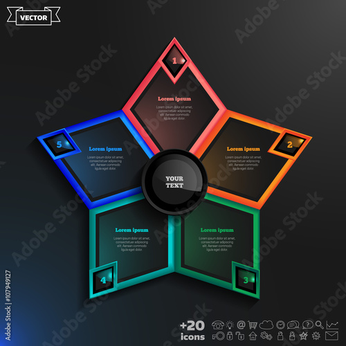 Vector infographics design with colorful rhombs.