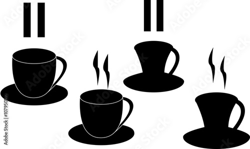 Silhouette di 4 Tazzine di caffè 