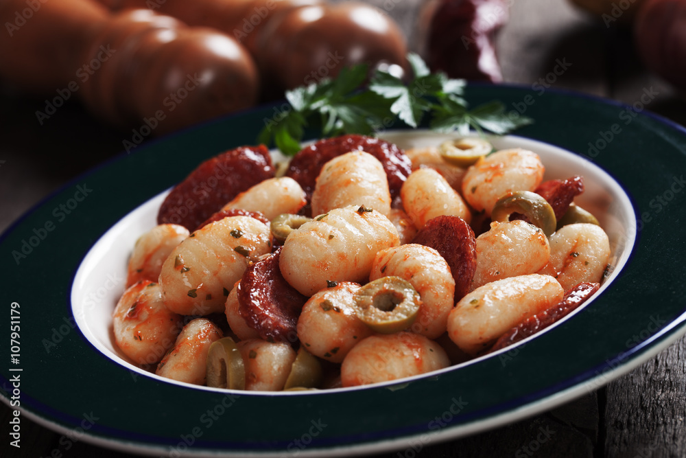 Fototapeta premium Gnocchi di patata, italian potato noodle
