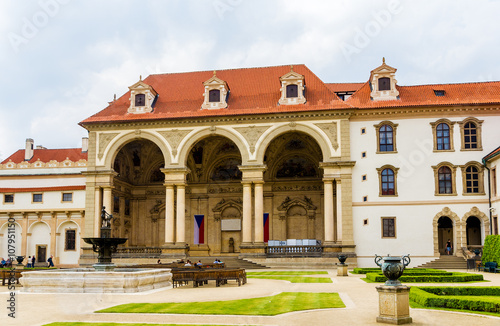 The garden of Waldstein palace in Prague photo
