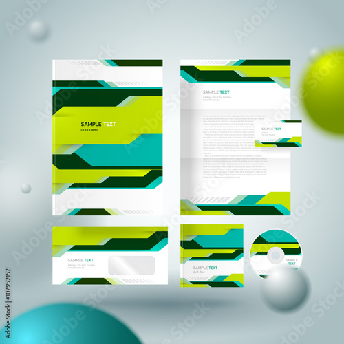 Corporate identity design template abstract geometric