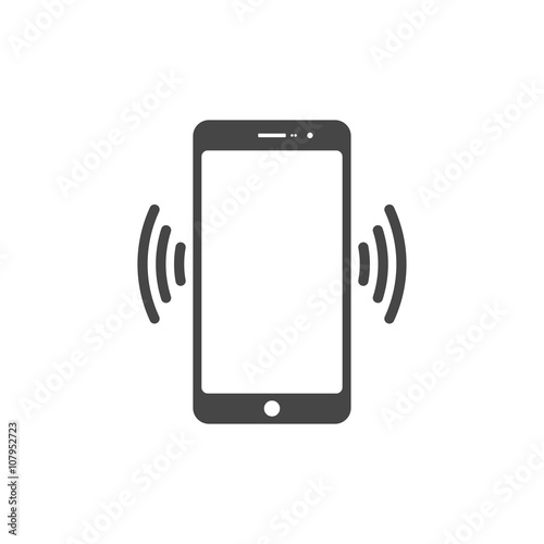 Smart phone in silent mode vector icon.