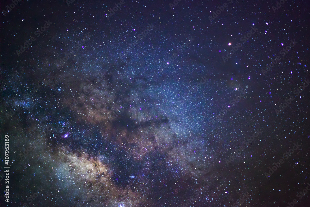 The center of the milky way galaxy, Long exposure photograph,wit