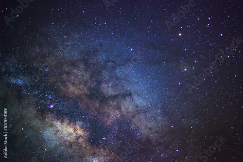 The center of the milky way galaxy  Long exposure photograph wit