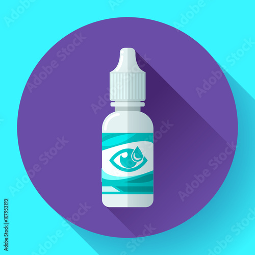 eye or ear drops bottle. Flat design style.
