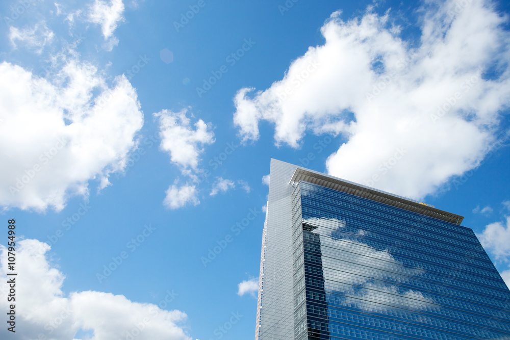 Fototapeta premium Frankfurt highrise and blue sky