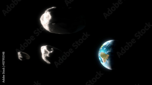 Asteroid approaching the earth