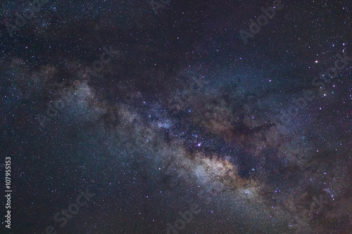 Fototapeta Naklejka Na Ścianę i Meble -  Milky Way galaxy, Long exposure photograph, with grain