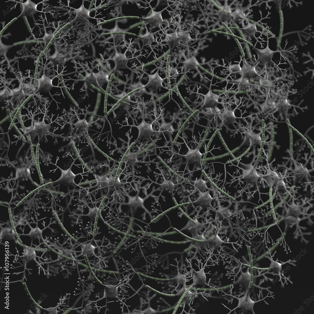 3d render of brain neuron network