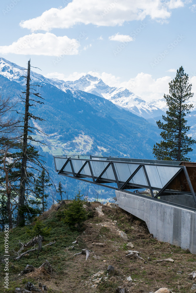 Aussichtsplattform beim Naturparkhaus Kaunergrat - Piller Höhe