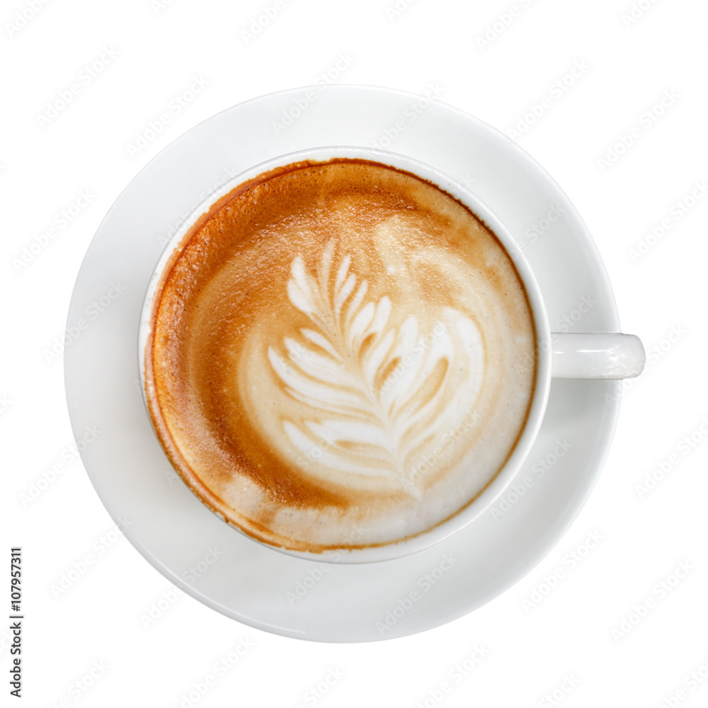 Top view latte art coffee Top view latte art coffee