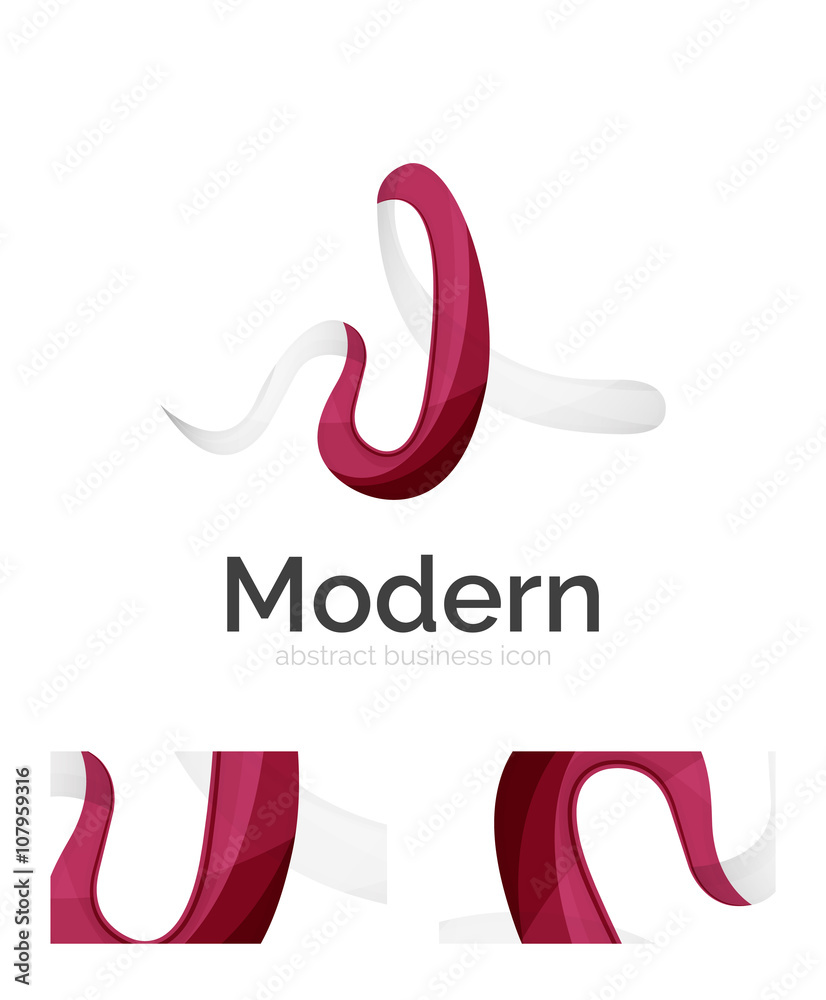 Abstract 3d swirl ribbon logo template with business card corporate identity design Abstract 3d swirl ribbon logo template with business card corporate identity design