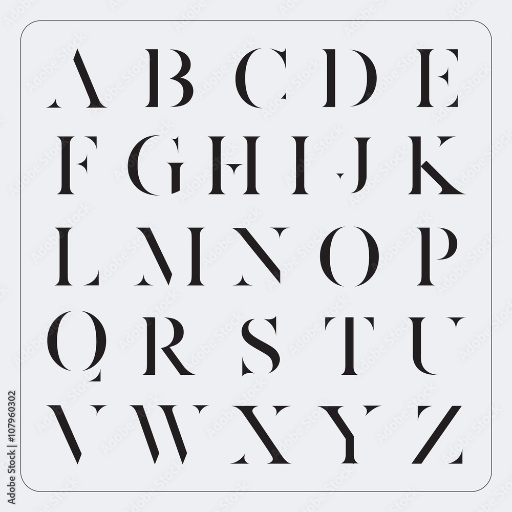 Vector Minimalist Alphabet Set Vector Minimalist Alphabet Set
