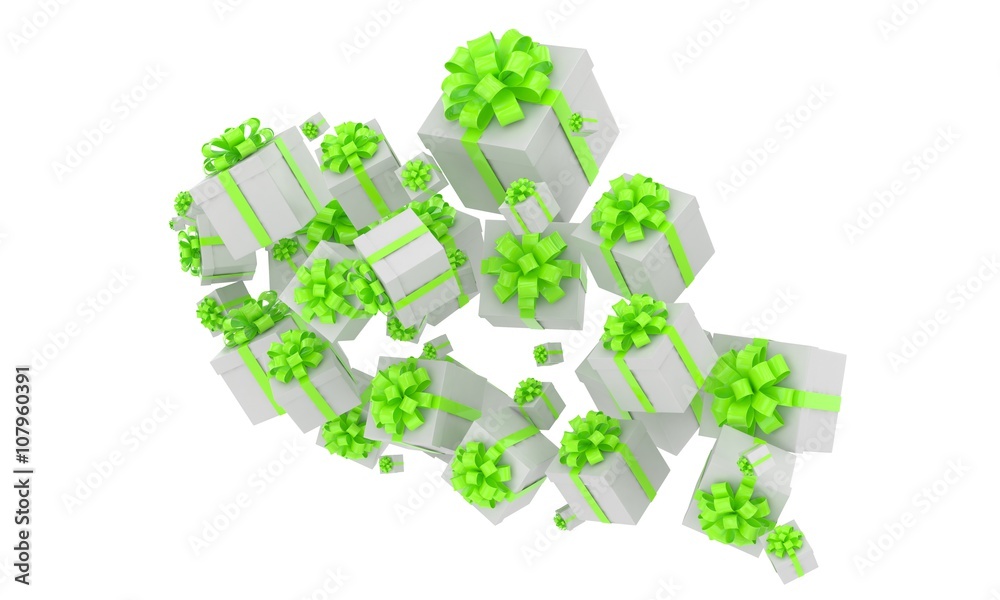 flying gift boxes. 3d rendering. flying gift boxes. 3d rendering.