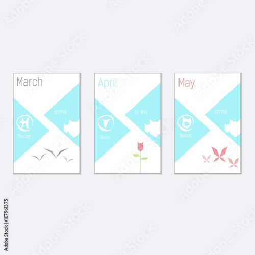 a set of templates for calendar for spring
