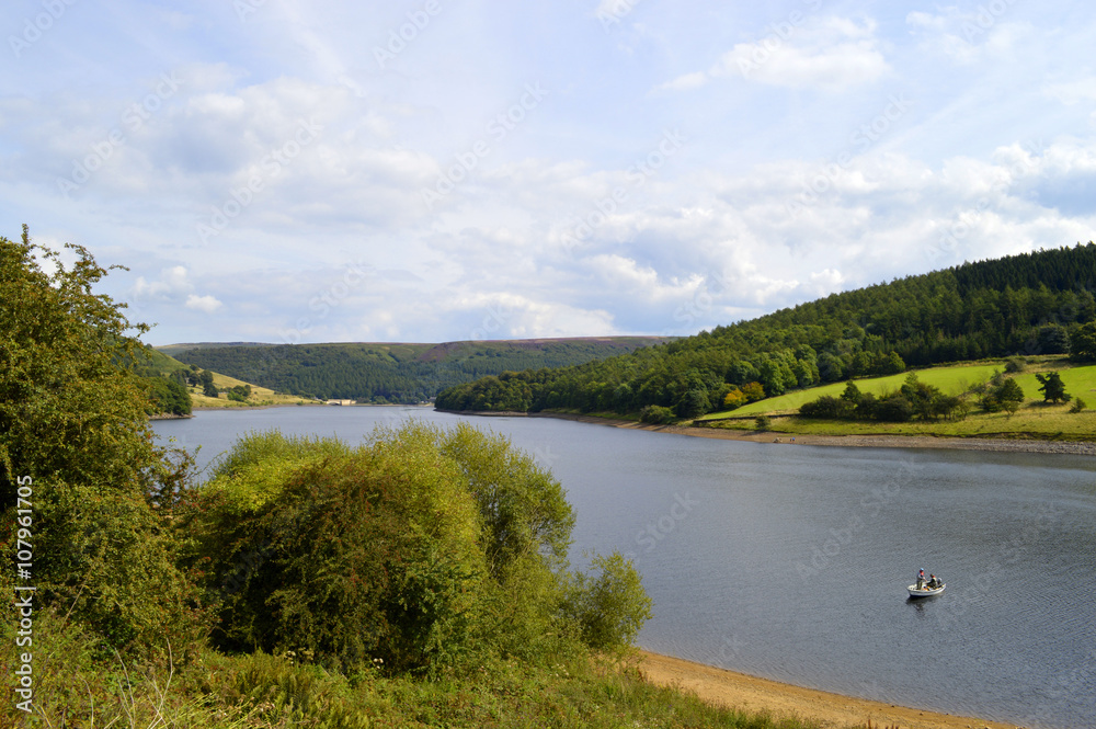 Ladybower reservoir in Derbyshire, England UK