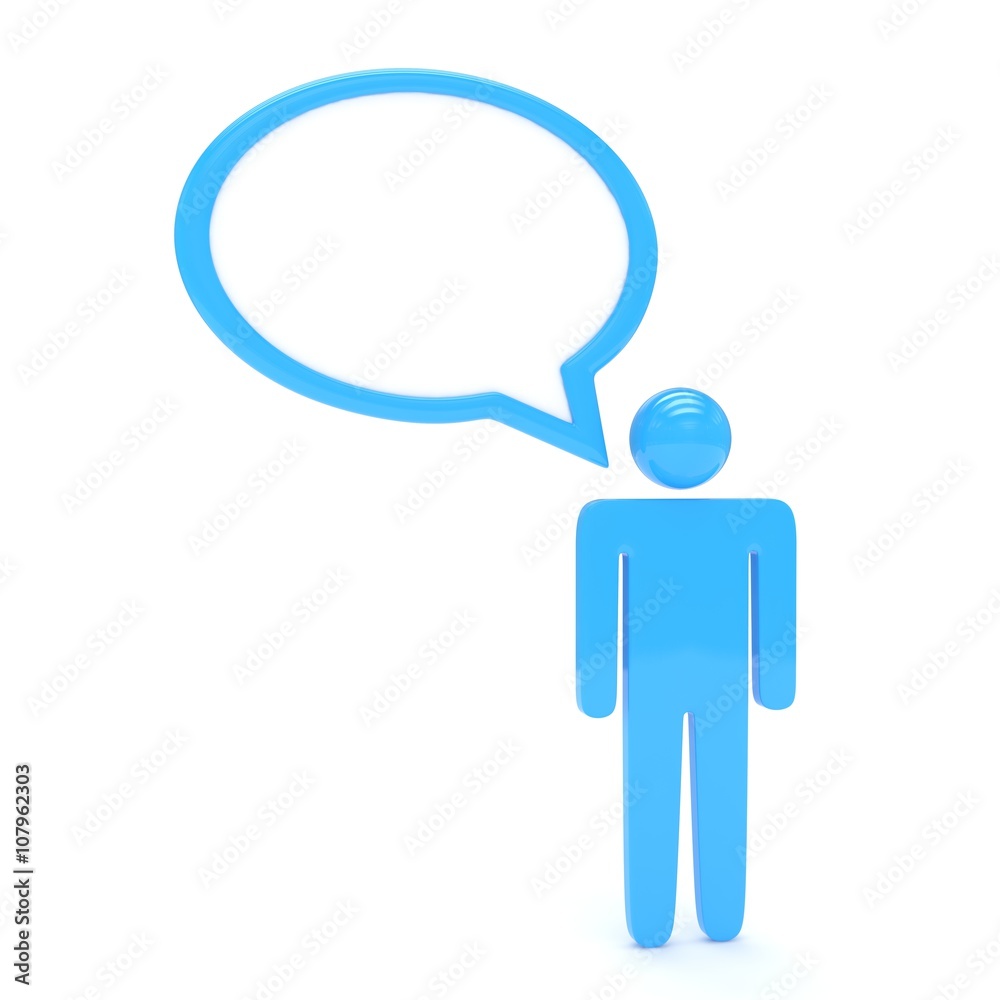 3d man with talk bubbles isolated over a white background. 3d rendering. 3d man with talk bubbles isolated over a white background. 3d rendering.