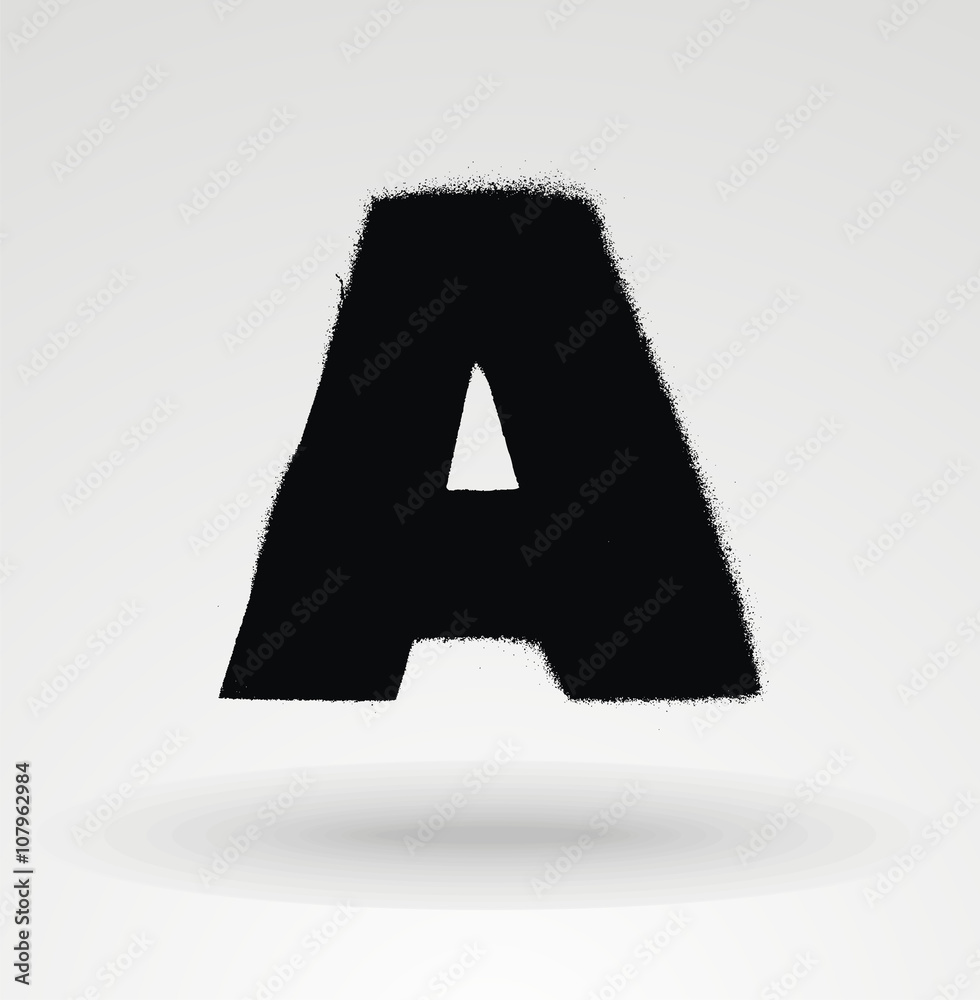 Stencil spray paint font. Detailed vector alphabet Stock Vector | Adobe
