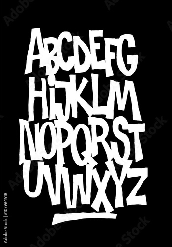 Hand lettering font. Vector alphabet