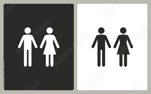 Man and Woman restroom - vector icon.