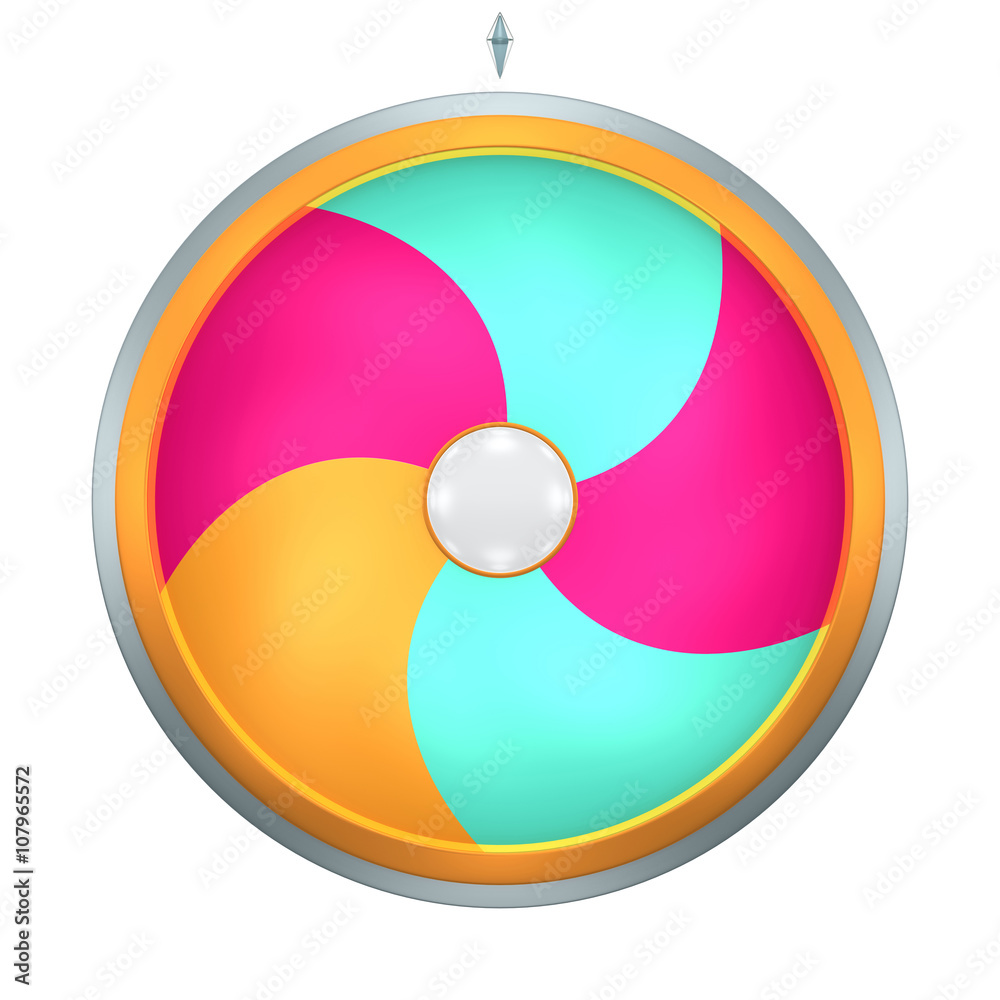 Twirl graphic with Wheel of fortune create by 3D illustration. This graphic is isolated on white background Twirl graphic with Wheel of fortune create by 3D illustration. This graphic is isolated on white background