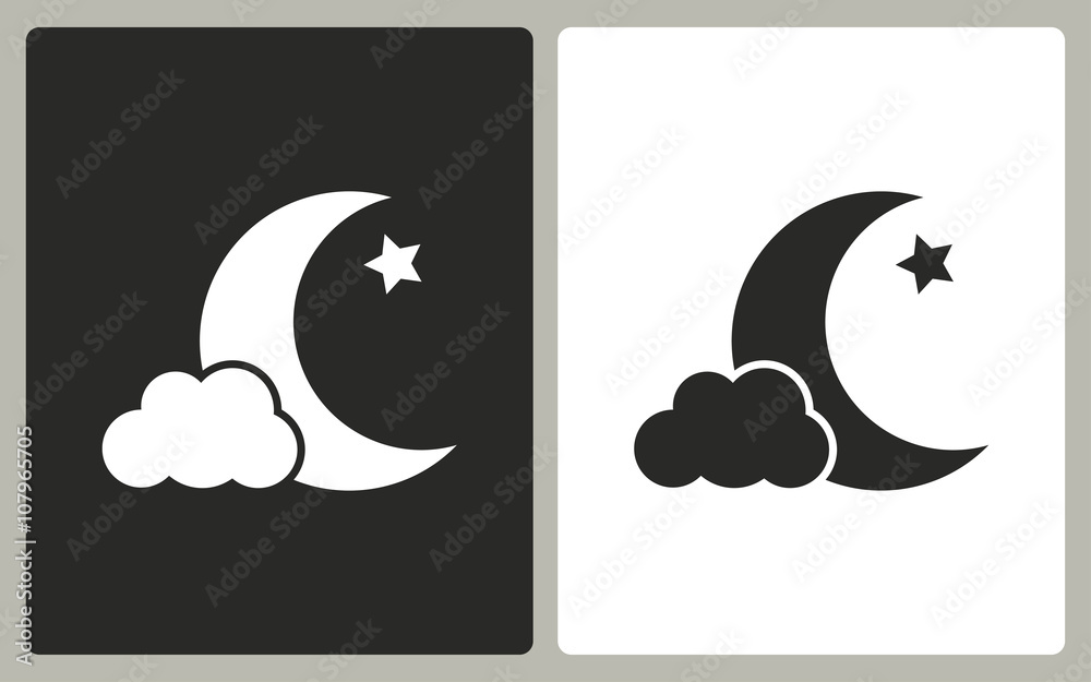 Fototapeta premium Moon star - vector icon.