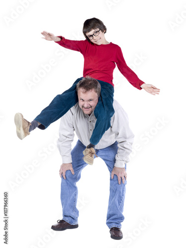 old man playing with his grandson