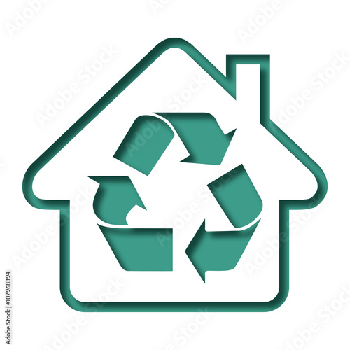 Logo maison et recyclage.