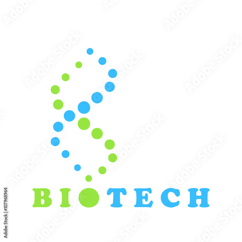 DNA spiral logo, genome concept