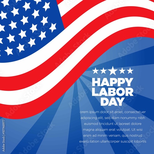 Blue American Labor Day Vector