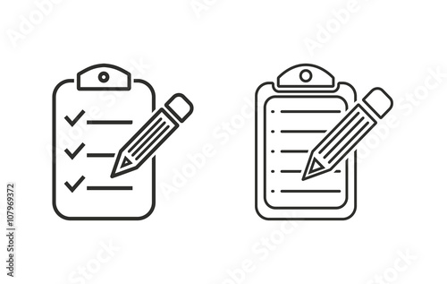 Clipboard pencil - vector icon.